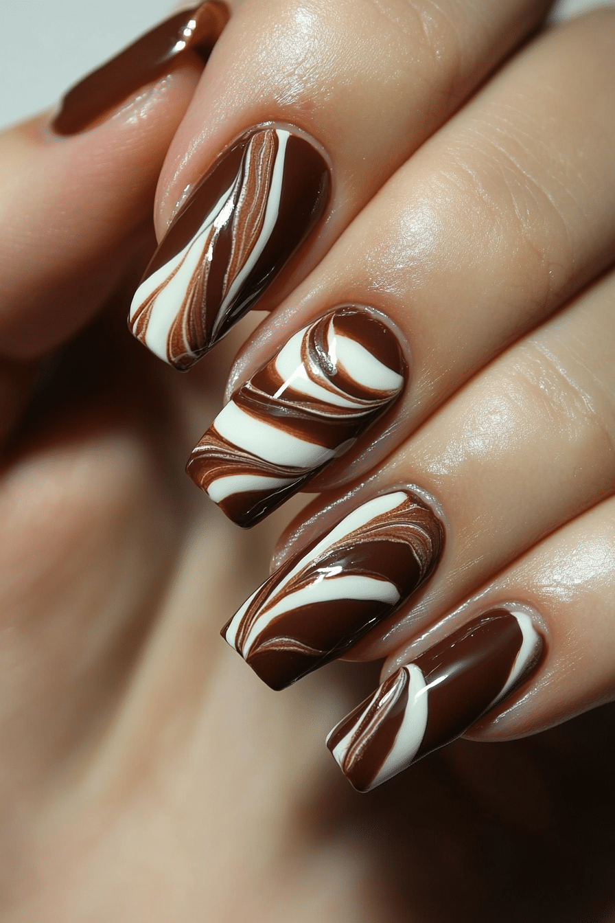 8. Glazed Cinnabon Swirl (Nail Design Ideas) - Nail Design Ideas