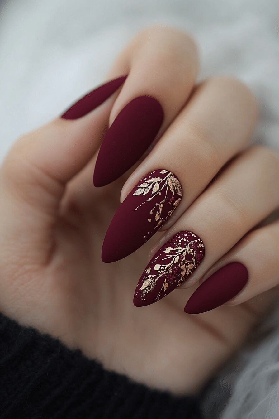 5. Velvet Matte Burgundy (Homecoming Nail Design Ideas) - Homecoming Nail Design Ideas