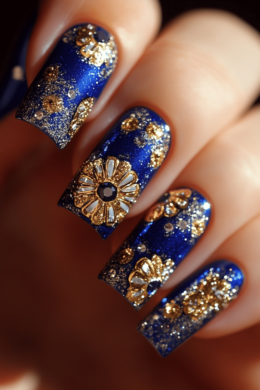 20. Zócalo Sparkle (Mexico Nail Design Ideas) - Mexico Nail Design Ideas
