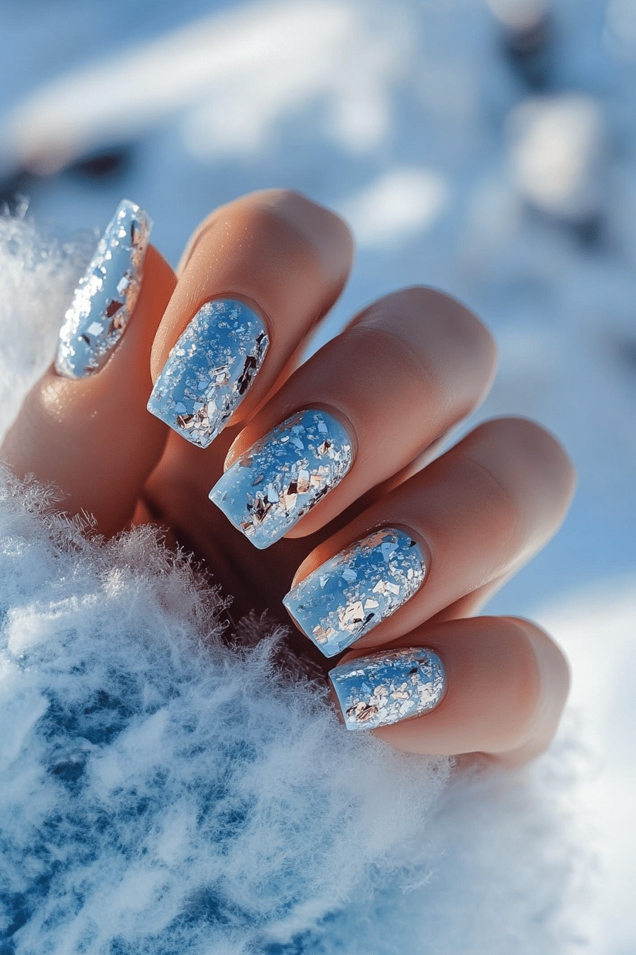 26. Crystal Lake Reflection (Ice Nail Design Ideas) - Ice Nail Design Ideas