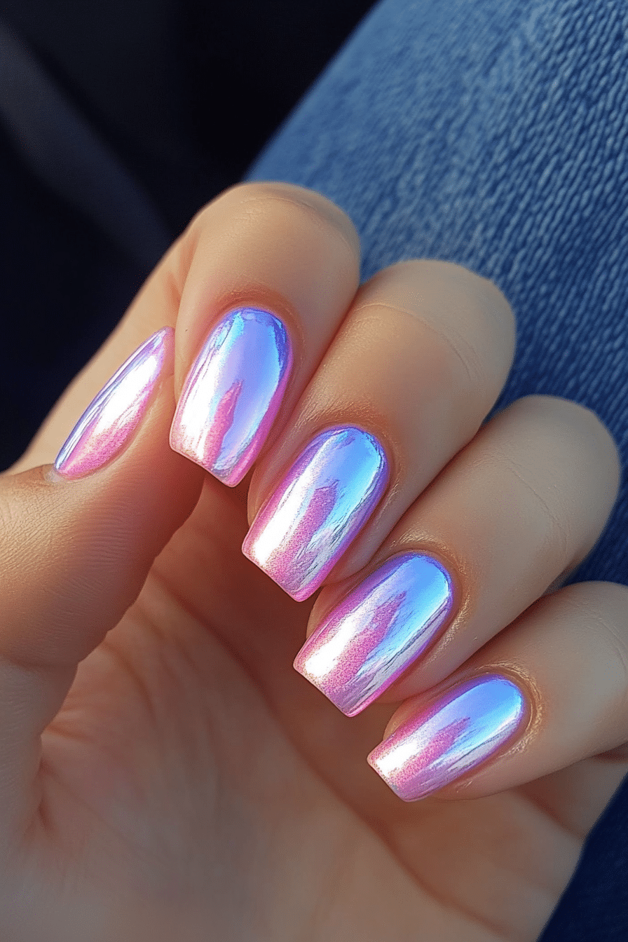 2. Iridescent Glow (Cute Nail Design Ideas) - Cute Nail Design Ideas