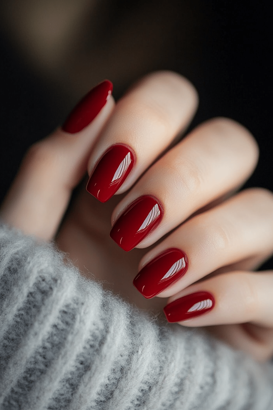 8. Cherry Red Classic (Cute Nail Design Ideas) - Cute Nail Design Ideas