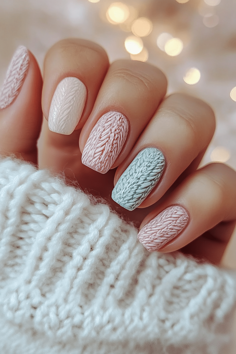 12. Mohair Sweater Texture (Cute Nail Design Ideas) - Cute Nail Design Ideas