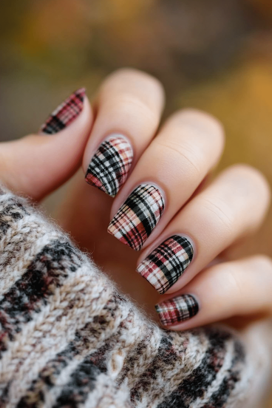 15. Plaid Patterns (Cute Nail Design Ideas) - Cute Nail Design Ideas