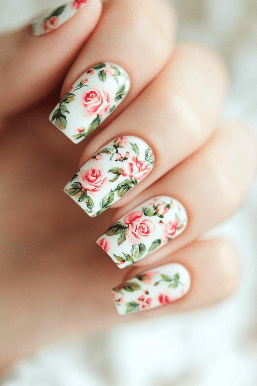 21. Floral Accents (Cute Nail Design Ideas) - Cute Nail Design Ideas