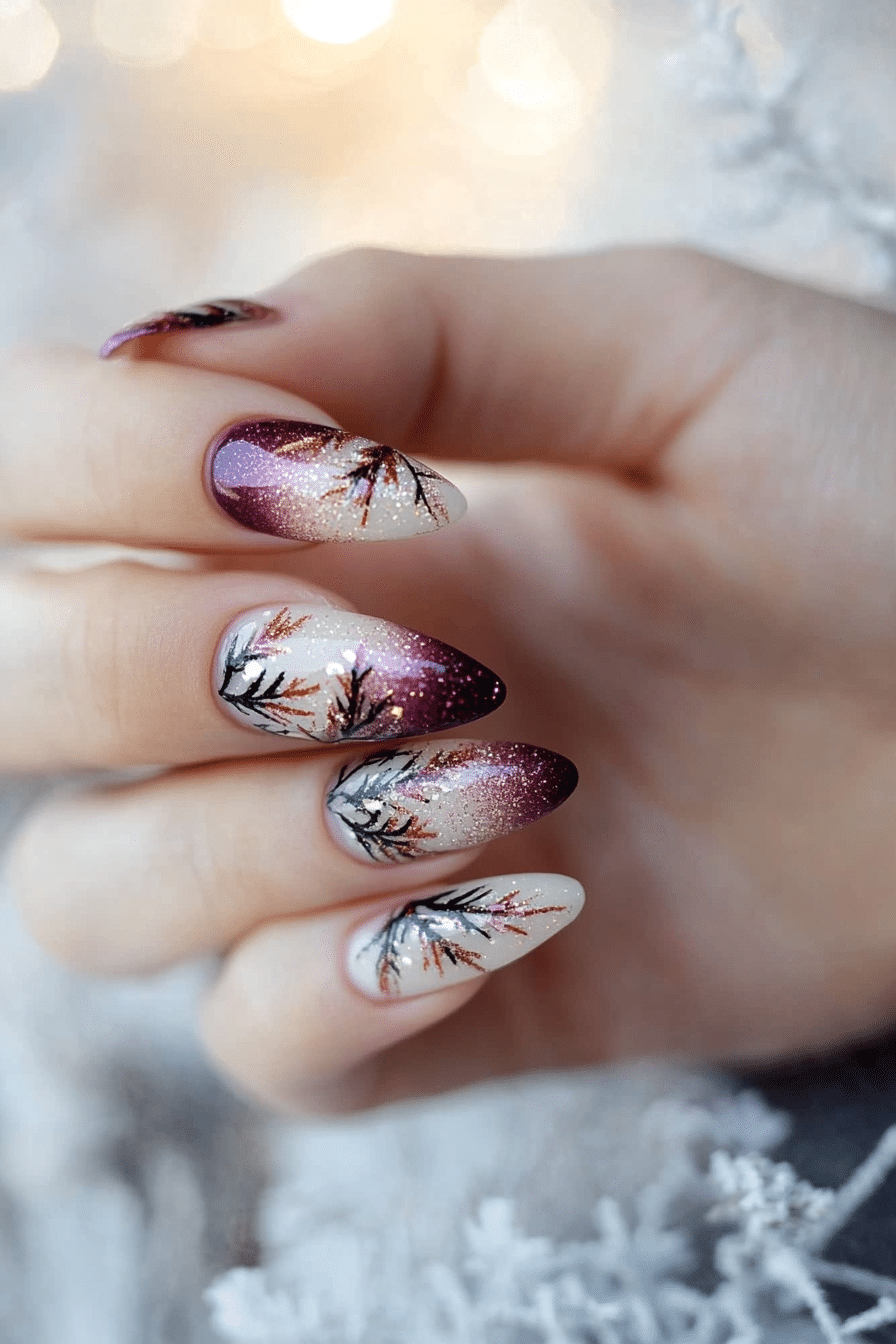 7. Frosted Sugar Plum (Christmas Nail Design Ideas) - Christmas Nail Design Ideas