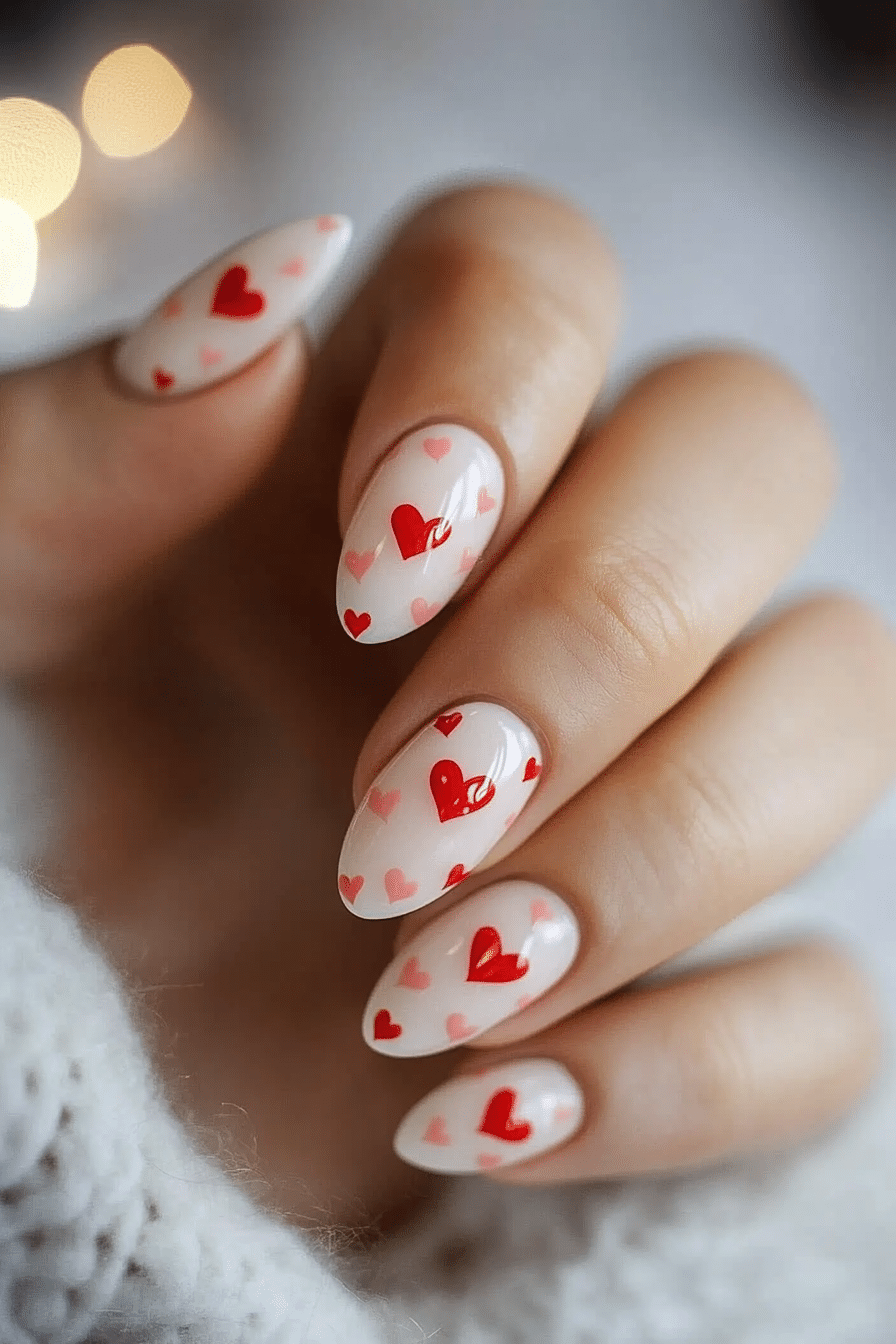 26. Blushing Hearts (Cute Nail Design Ideas) - Cute Nail Design Ideas