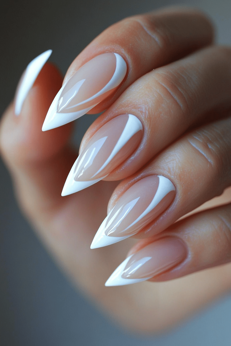 5. V-Shaped French Tips (French Tip Nail Design Ideas) - French Tip Nail Design Ideas