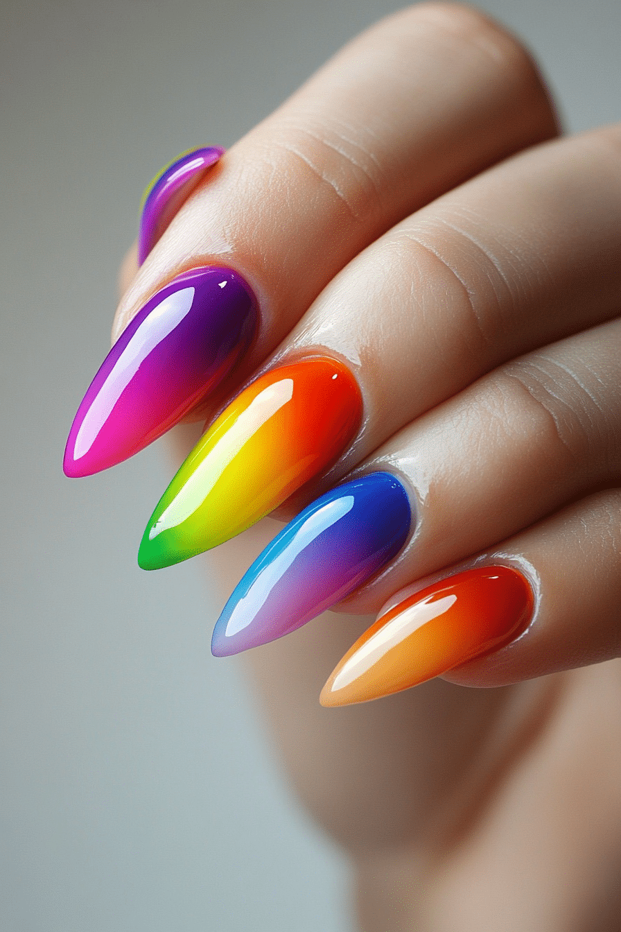 7. Rainbow Tips (French Tip Nail Design Ideas) - French Tip Nail Design Ideas