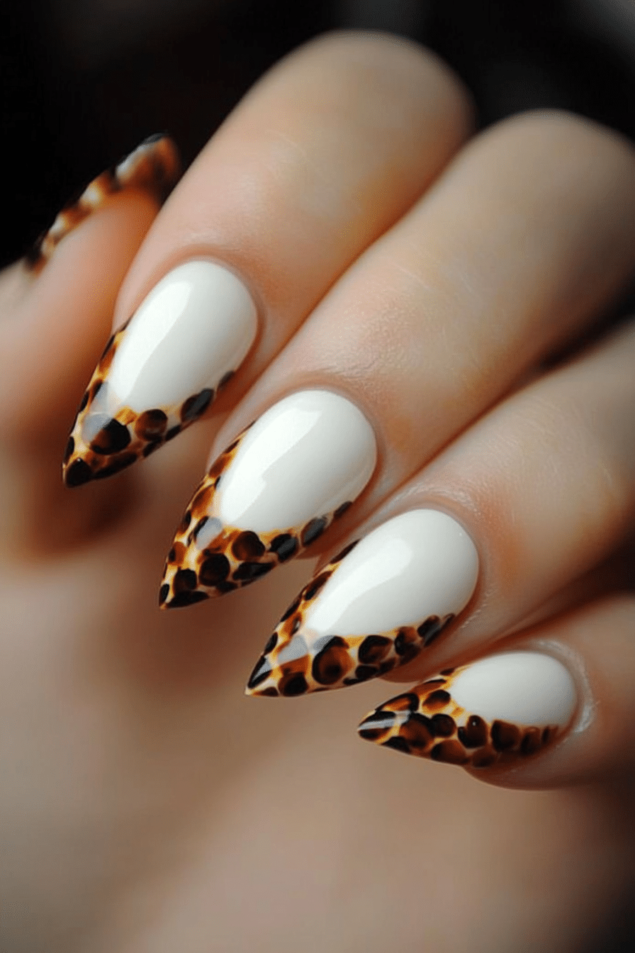 17. Tortoiseshell Tips (French Tip Nail Design Ideas) - French Tip Nail Design Ideas