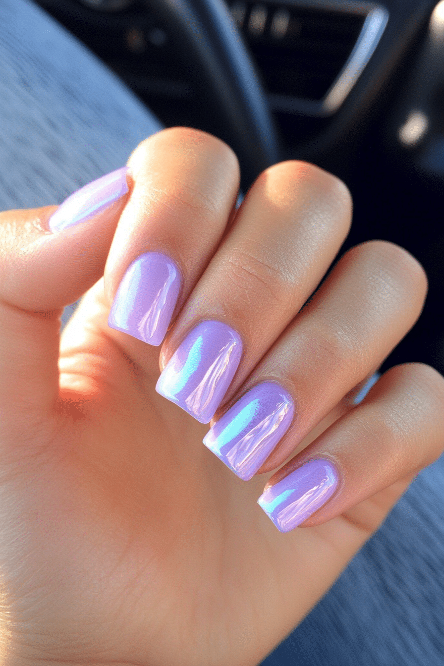 14. Iridescent Lavender Glaze (Purple And Lavender Nail Design Ideas) - Purple And Lavender Nail Design Ideas
