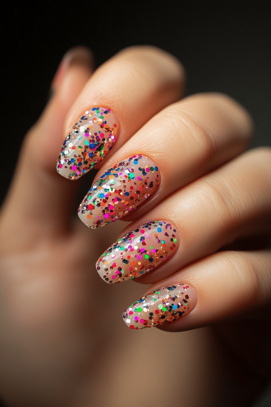 19. Confetti Sparkle (Nail Art Design Ideas) - Nail Art Design Ideas