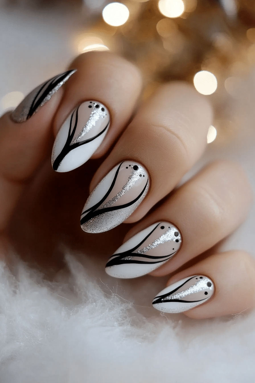11. Minimalist Black and White (Short Winter Nail Design Ideas) - Short Winter Nail Design Ideas