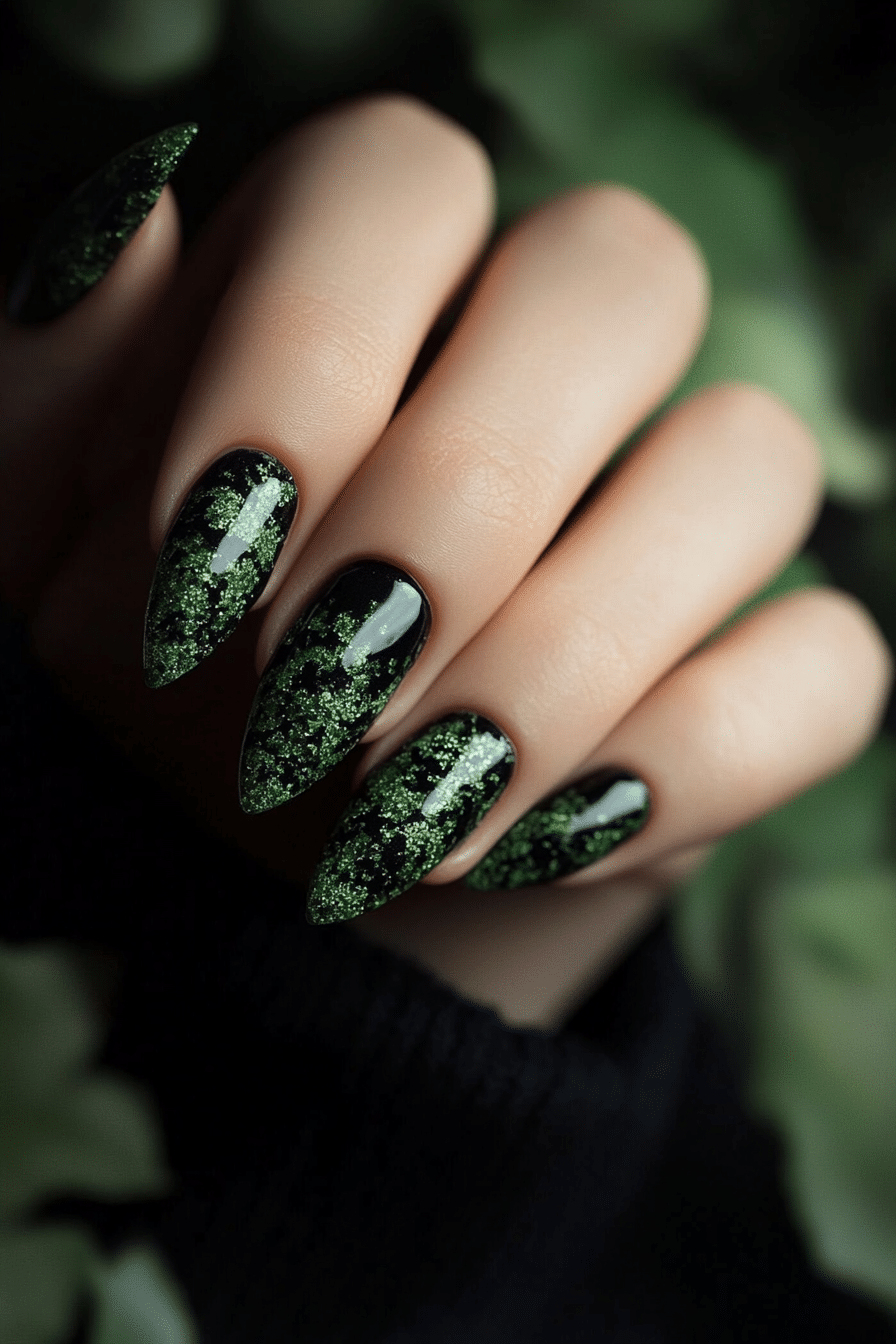 11. Moss & Concrete (Grunge Nail Design Ideas) - Grunge Nail Design Ideas
