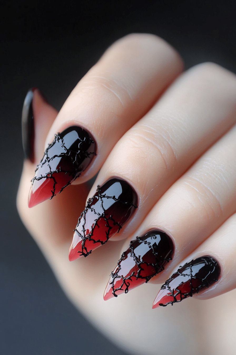 26. Wire Fence Grid (Grunge Nail Design Ideas) - Grunge Nail Design Ideas
