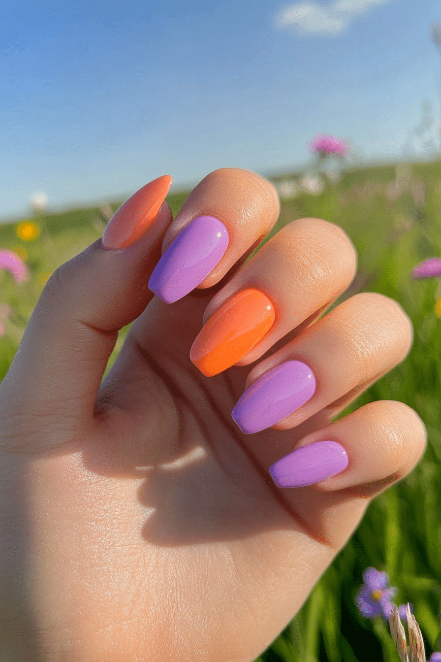 17. Lavender Sunset (Summer Nail Design Ideas) - Summer Nail Design Ideas