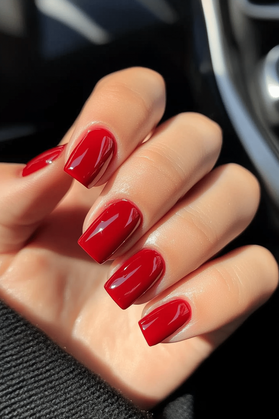 14. Classic Red Gloss (Nail Design Ideas For Short Nails) - Nail Design Ideas For Short Nails