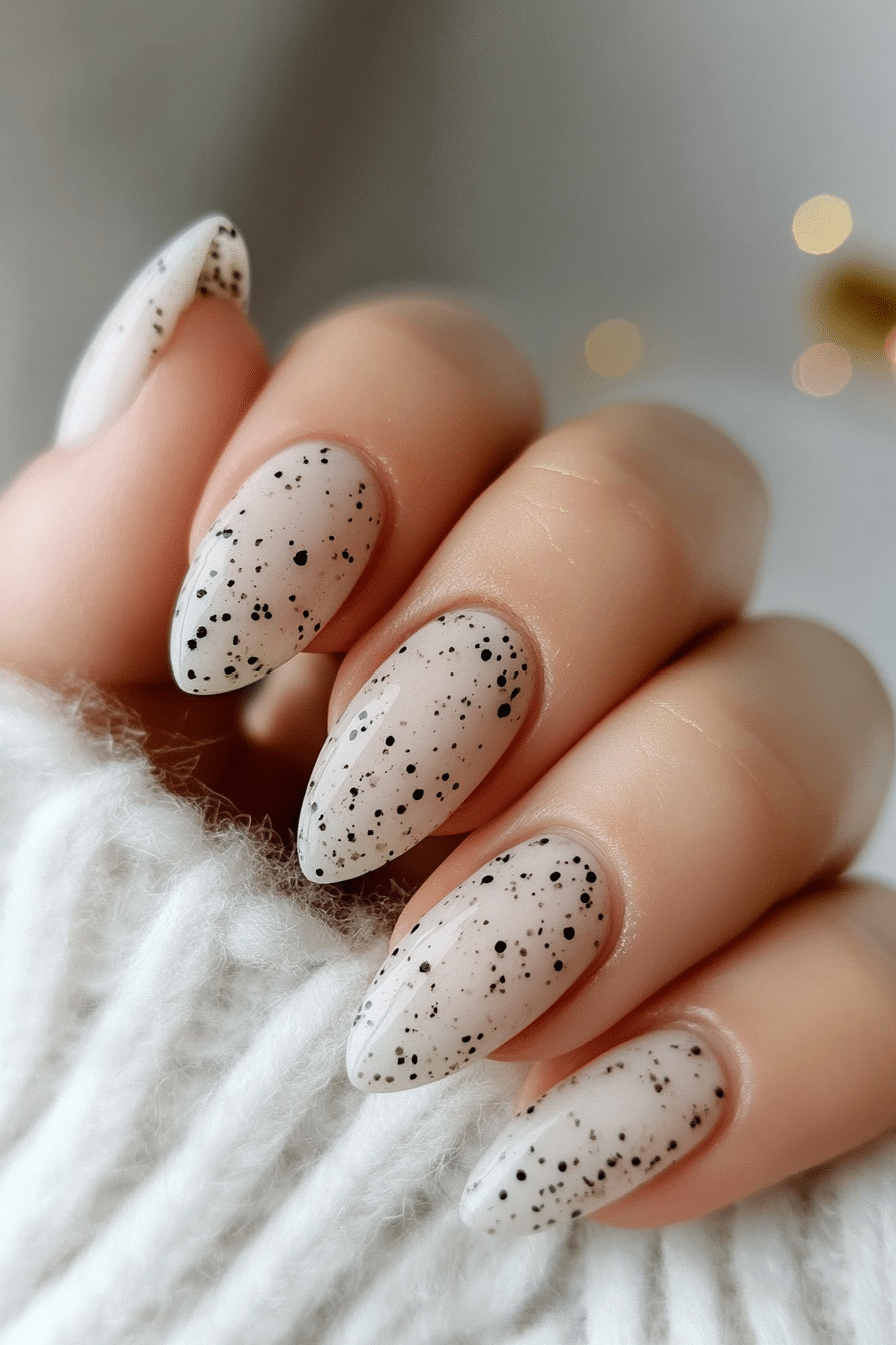 16. Speckled Egg Effect (Nail Design Ideas For Short Nails) - Nail Design Ideas For Short Nails