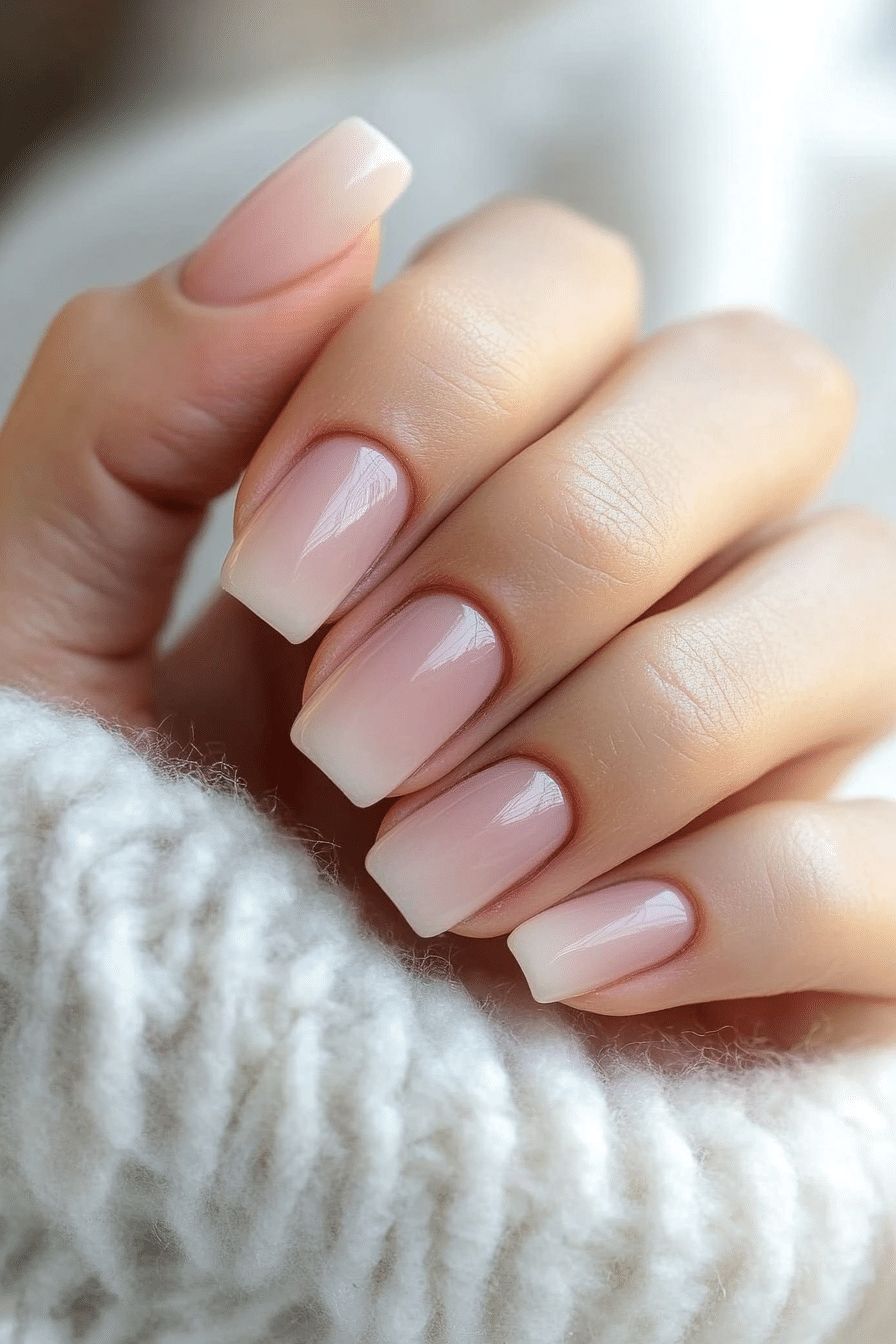 25. Dusty Rose Gradient (Nail Design Ideas For Short Nails) - Nail Design Ideas For Short Nails