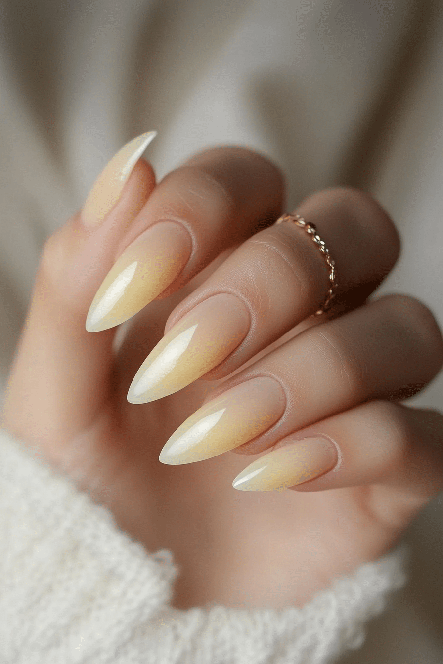 2. Buttercup French Fade (Pastel Yellow Nail Design Ideas) - Pastel Yellow Nail Design Ideas