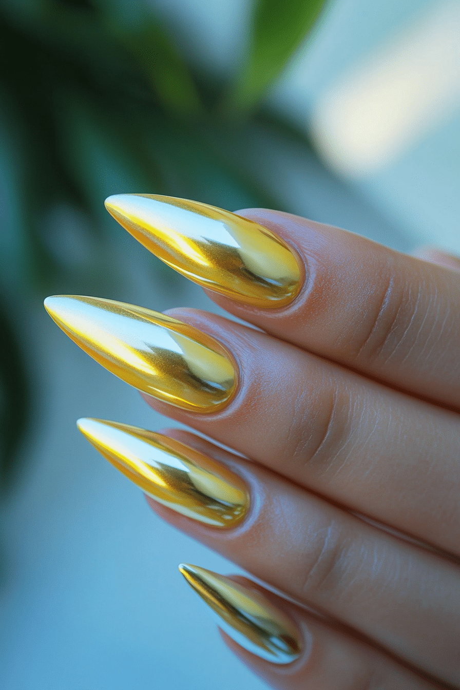 6. Pastel Sunshine Chrome (Pastel Yellow Nail Design Ideas) - Pastel Yellow Nail Design Ideas