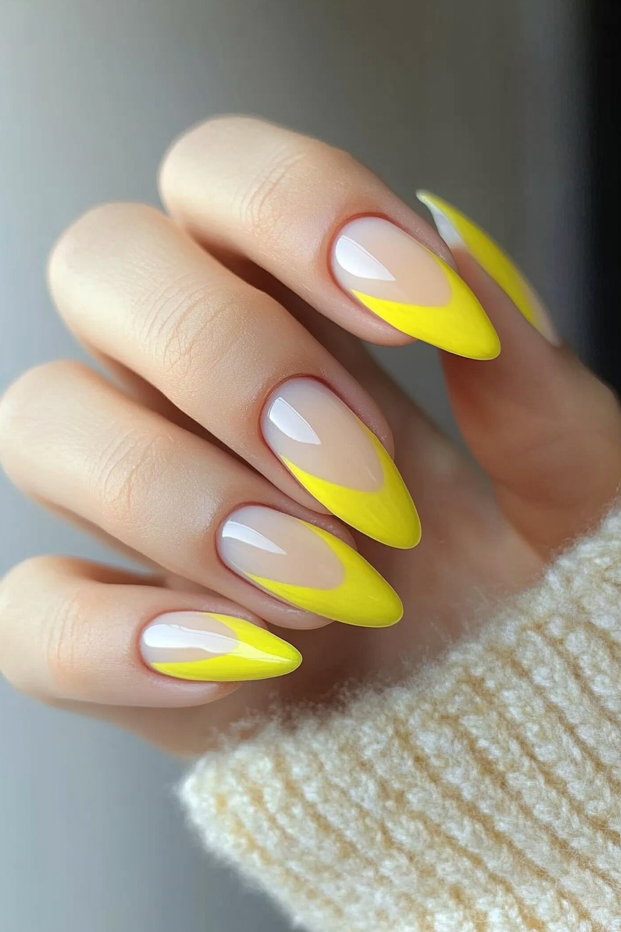 16. Pastel Yellow French Twist (Pastel Yellow Nail Design Ideas) - Pastel Yellow Nail Design Ideas