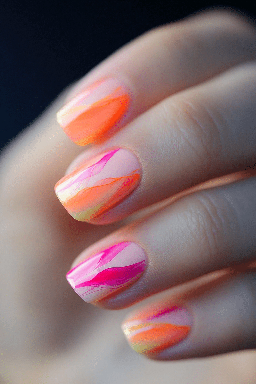 20. Watercolor Blush (Very Short Nail Design Ideas) - Very Short Nail Design Ideas