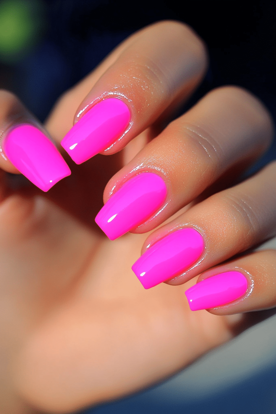 14. Electric Neon Pink (Pink Nail Design Ideas) - Pink Nail Design Ideas