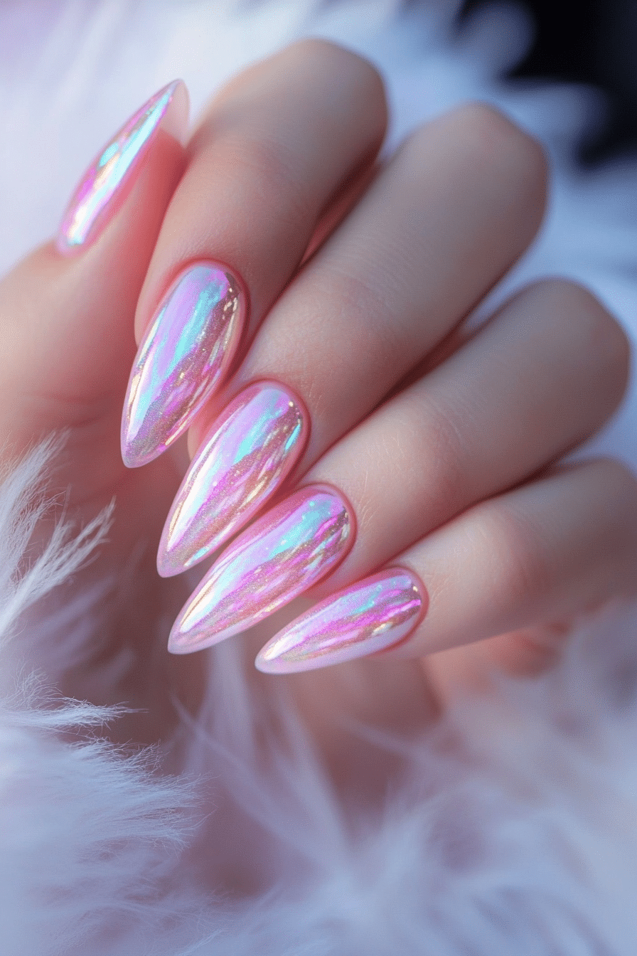 20. Pink Aurora Glow (Pink Nail Design Ideas) - Pink Nail Design Ideas