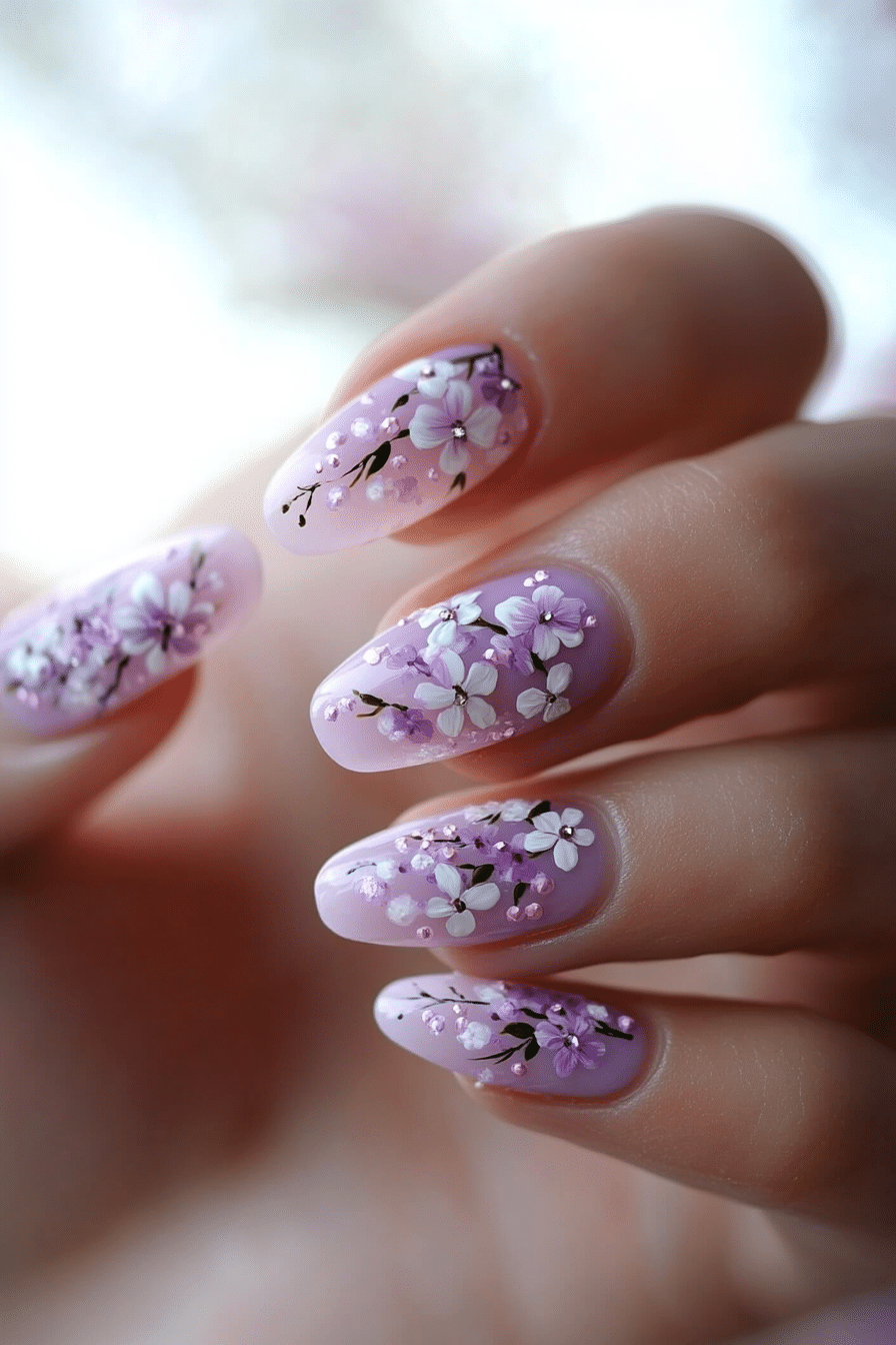 25. Lilac Blossom (School Nail Design Ideas) - School Nail Design Ideas